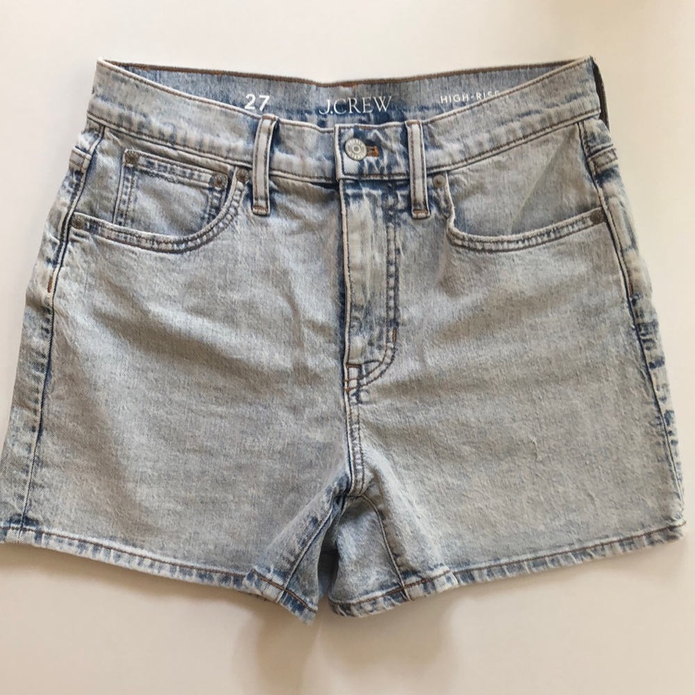 J.Crew High Rise Denim Shorts in Delery Wash